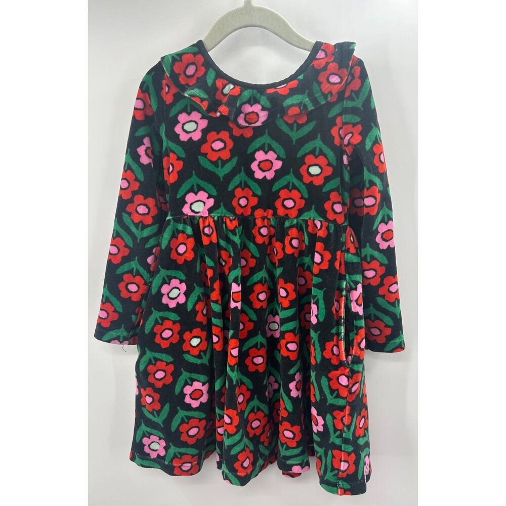 Hanna Andersson Print Velour Super Soft Skater Dress Size 5 110